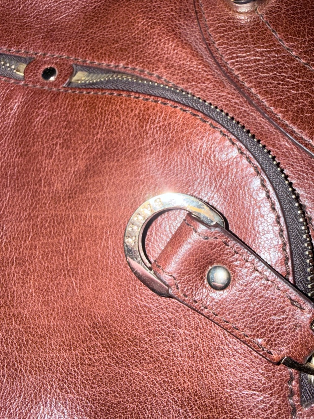 Vintage Bally Brown Leather Satchel – Structured Tote, Dual Handles - Picture 13 of 14